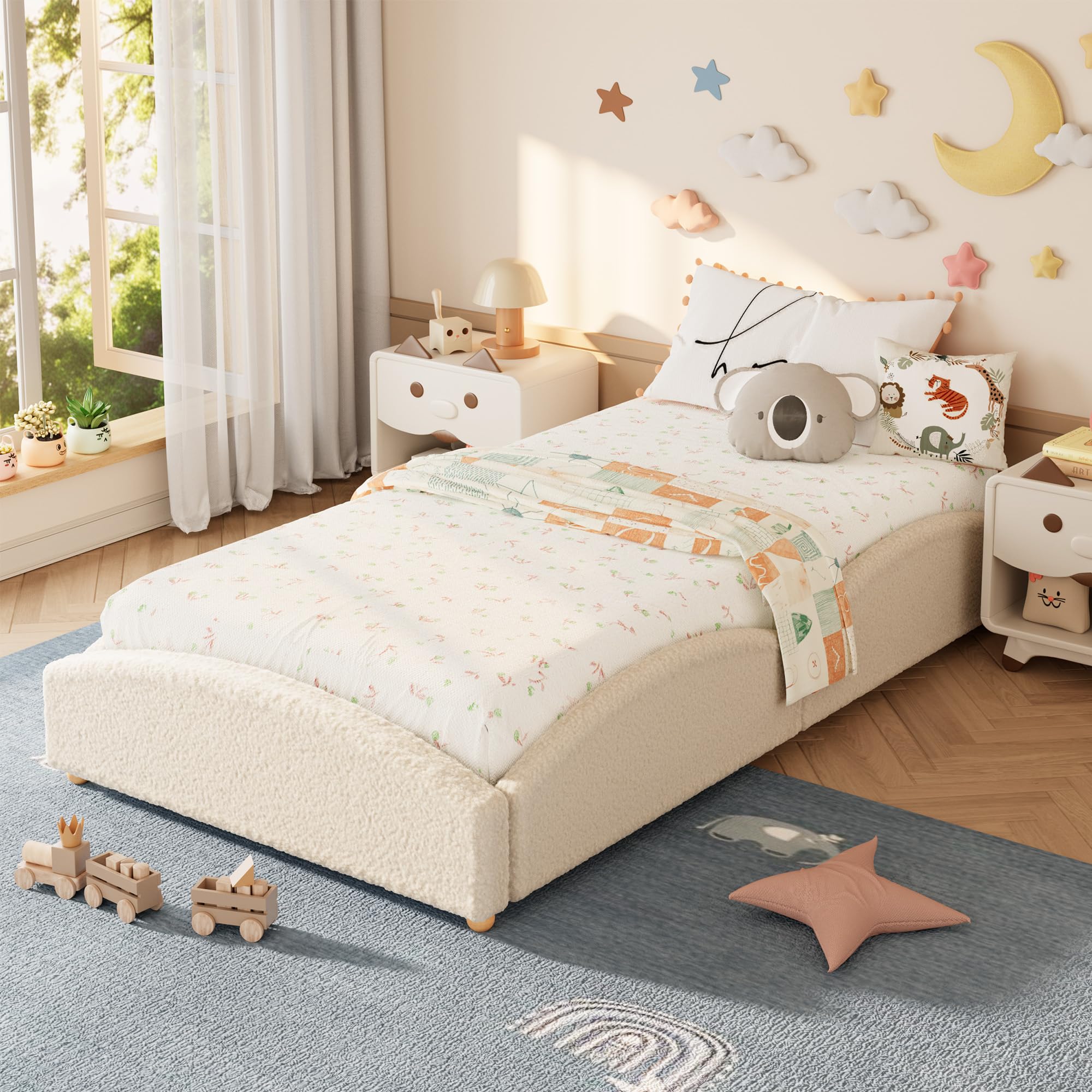 Kids Education Design - Tempat Tidur Lantai Berlapis Kain dengan