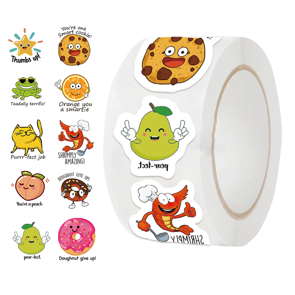 Kids Education Motivation - 500 buah/rol Kawaii Decal siswa belajar