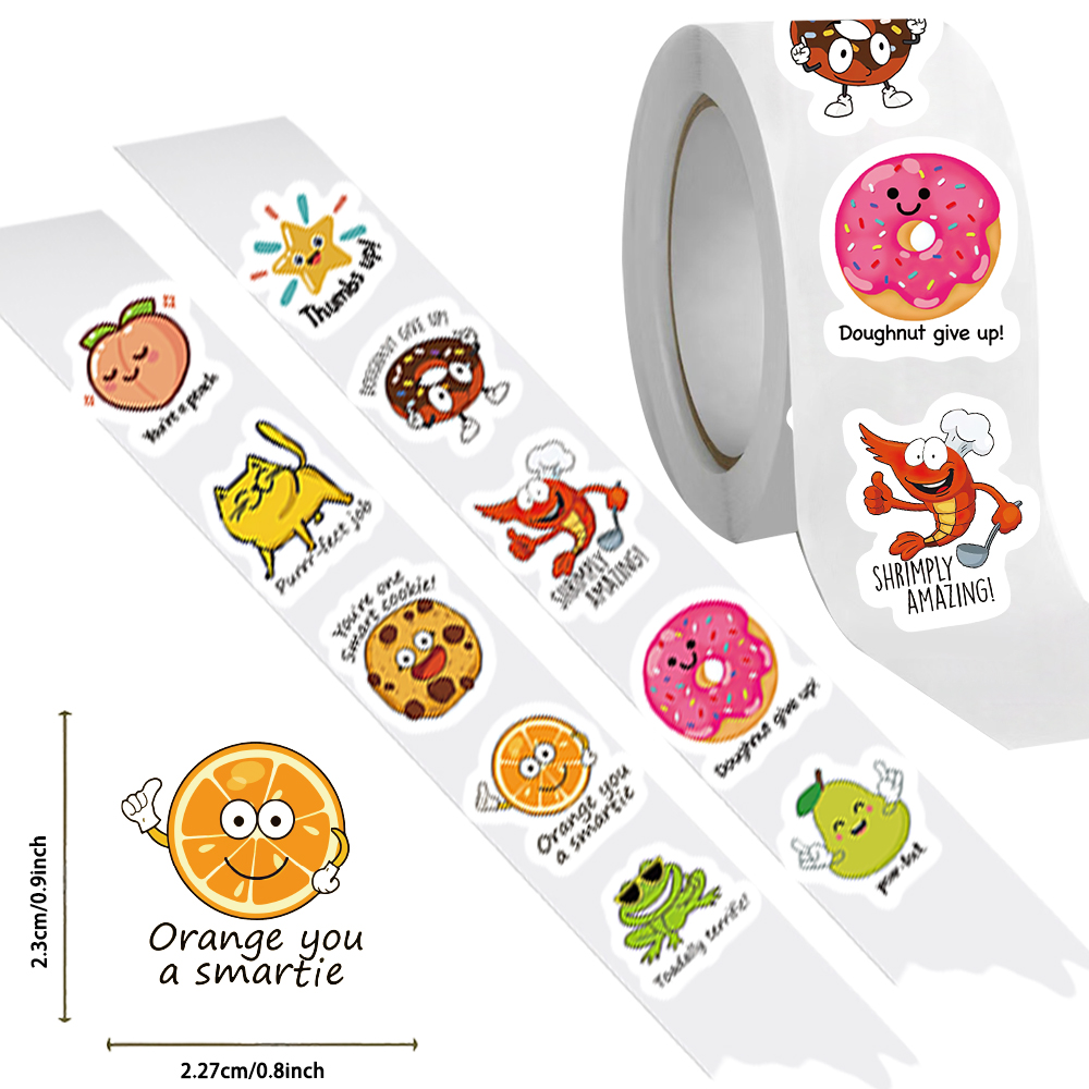 500 Buah Gulungan Stiker Lucu  - Kids Education Motivation ulasan dan harga